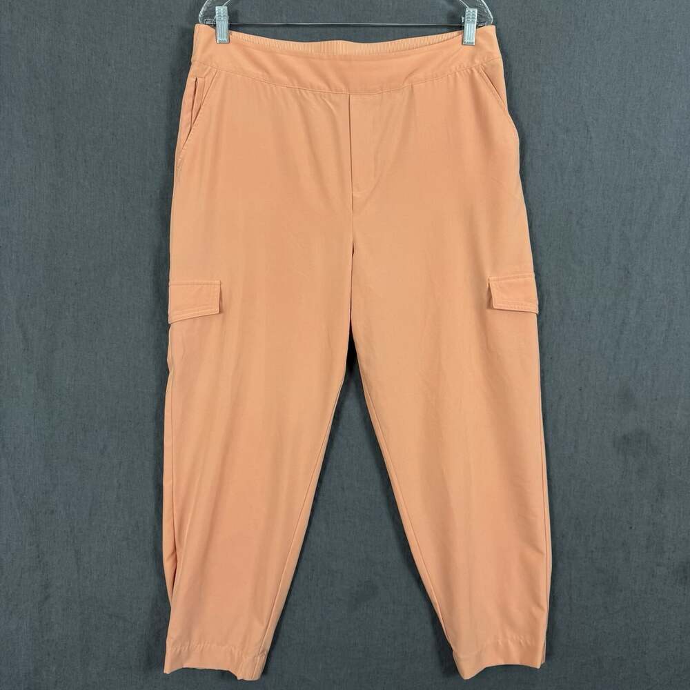 Soft Surroundings Women's Size Large Orange Polyester Cargo Jogger Pants